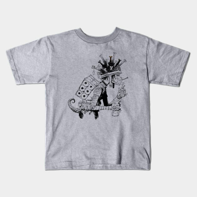 Covid Girl - line only Kids T-Shirt by JimBryson